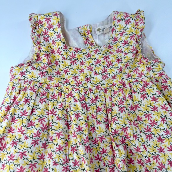 Tucker + Tate Girls Floral Cotton Ruffle Sleeveless Dress Pink Yellow Size 3 - Picture 3 of 5